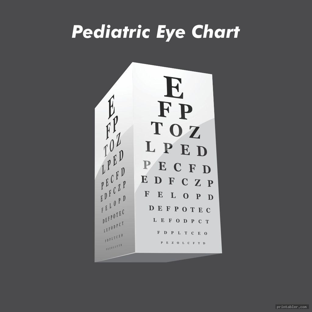 3D printable pediatric eye chart template
