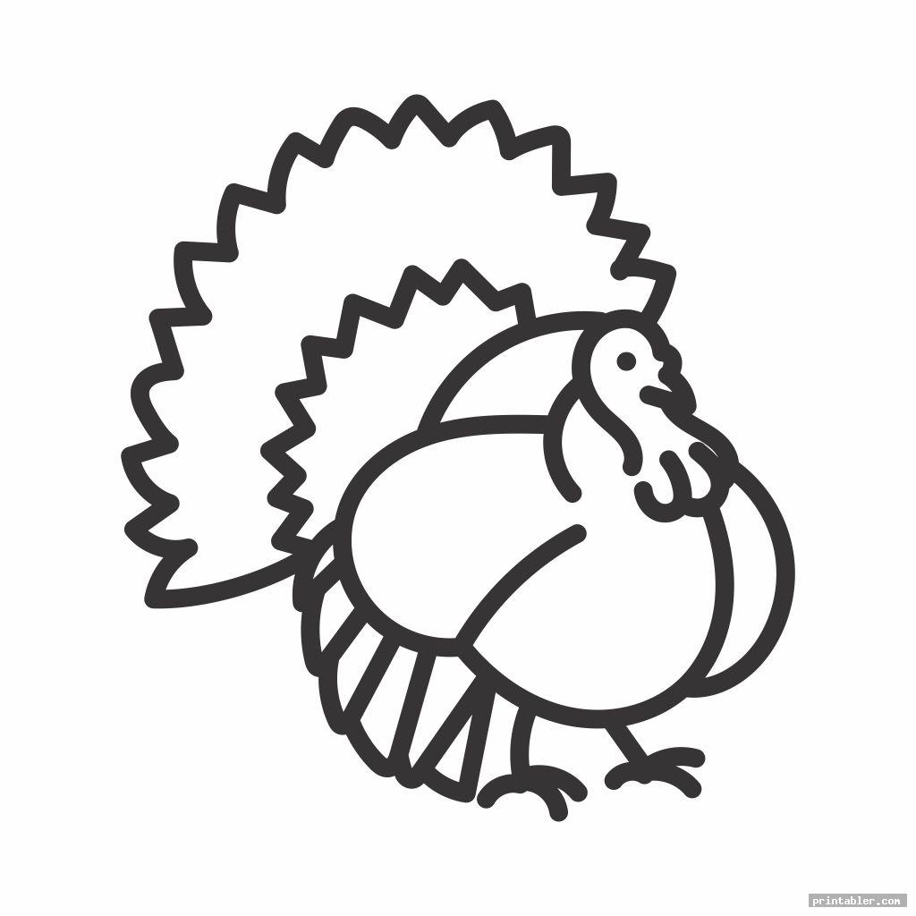 outline printable turkey body free