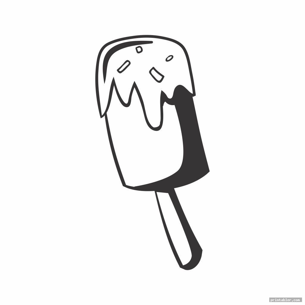 popsicle clipart black and white printable template free