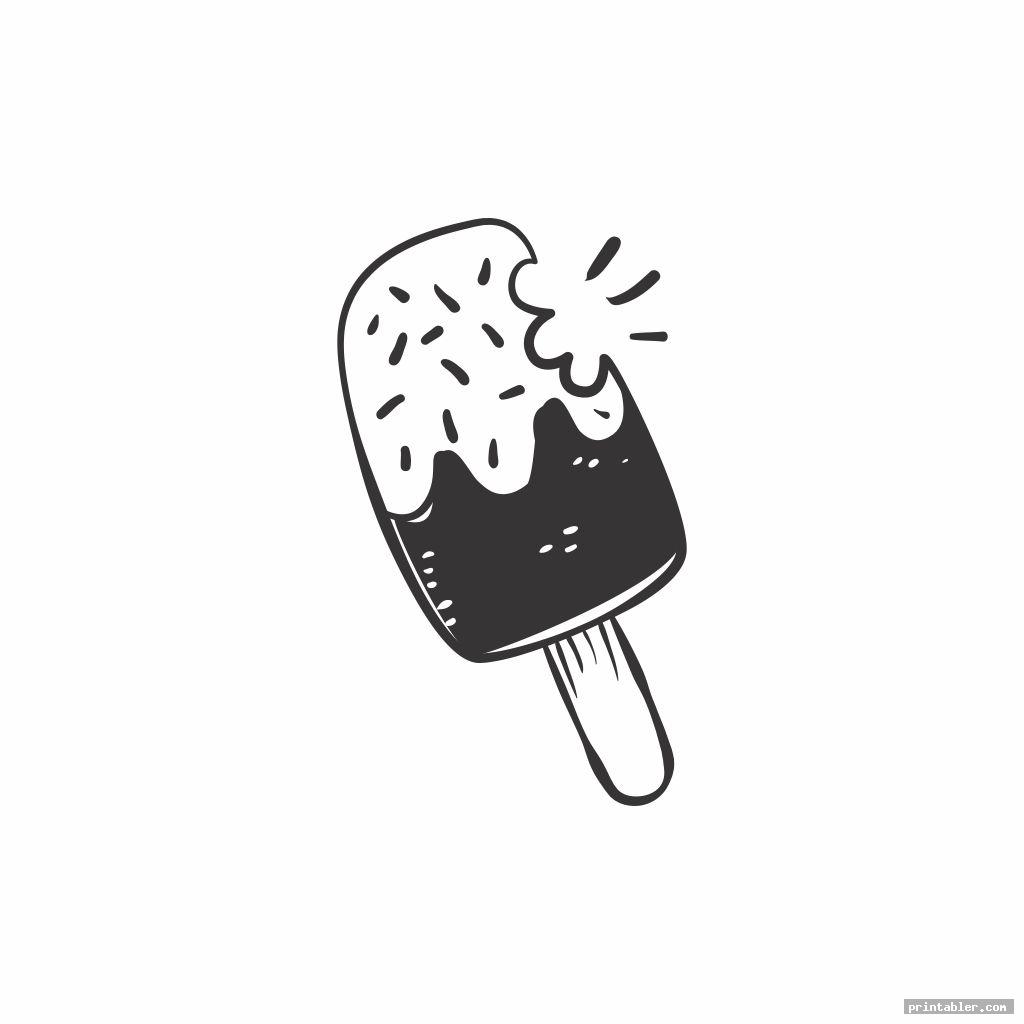 printable black and white popsicle clipart image free
