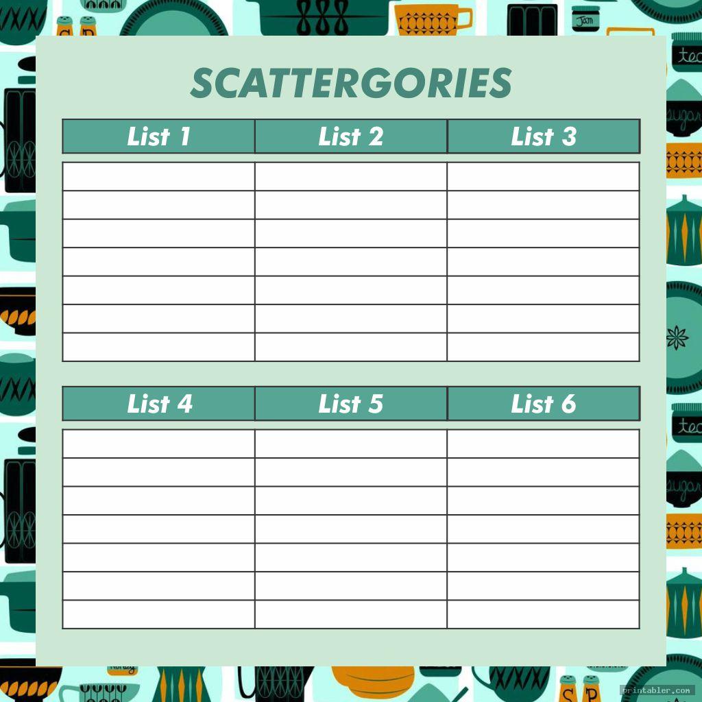 printable blank sheets scattergories for bridal shower