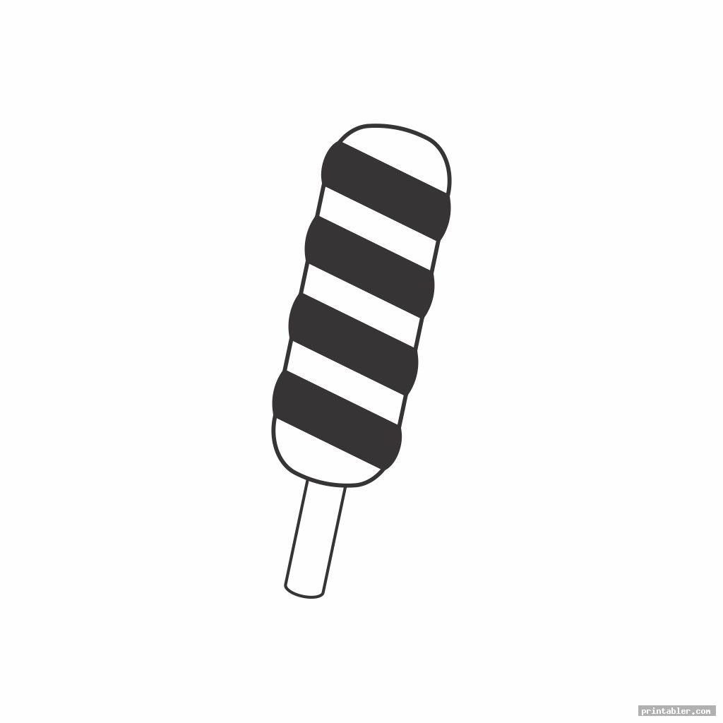 printable popsicle clipart black and white