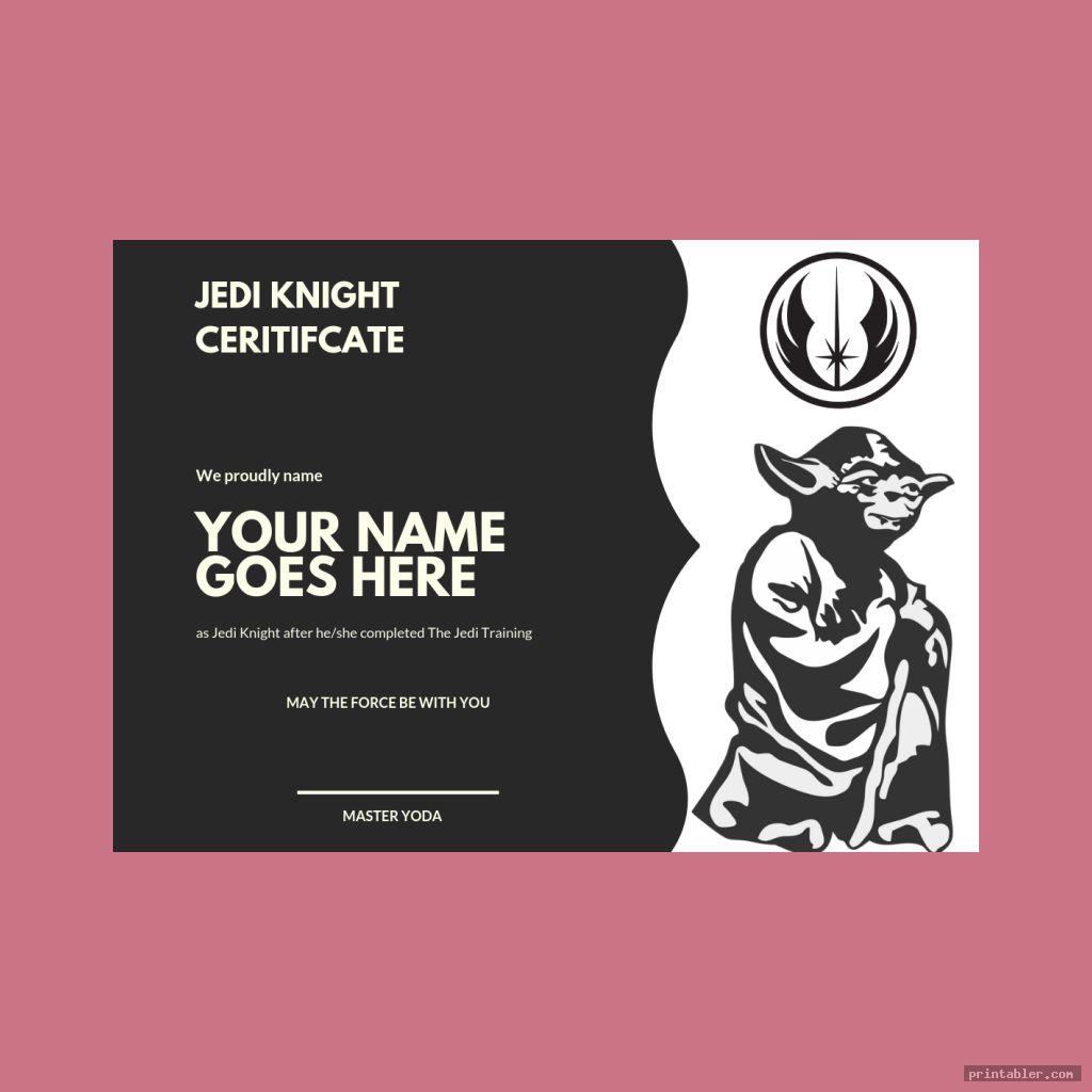 Star Wars Jedi Certificate Template Printable Gridgit
