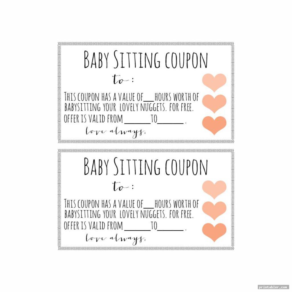babysitting voucher printable for use
