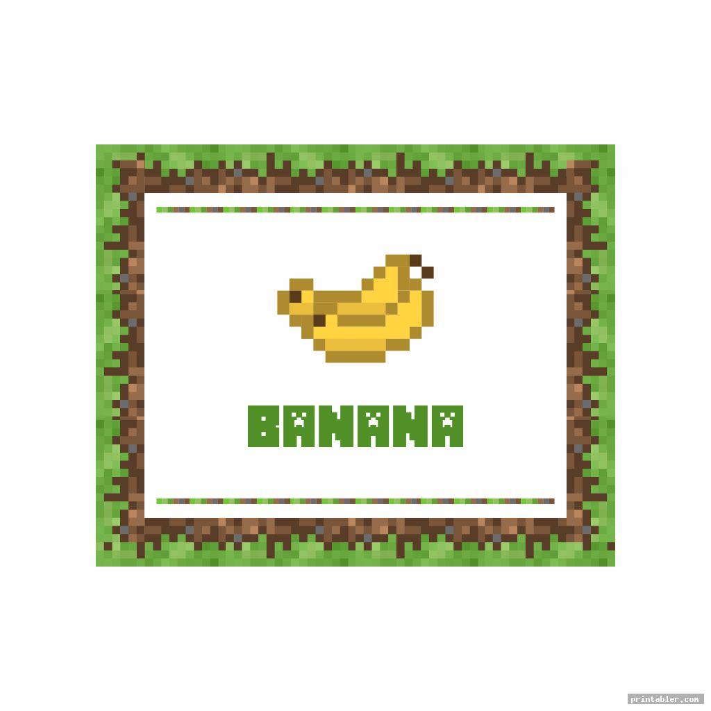 banana minecraft food labels printable