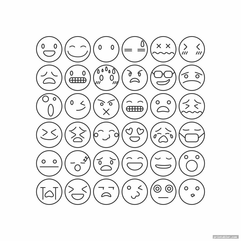 black and white simple feelings chart printable