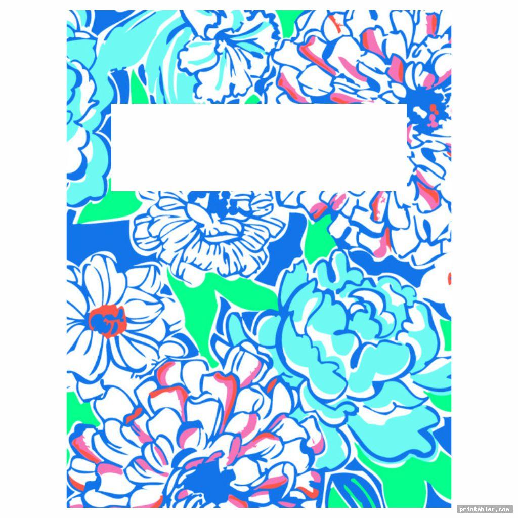 blue color lilly pulitzer binder cover templates printable