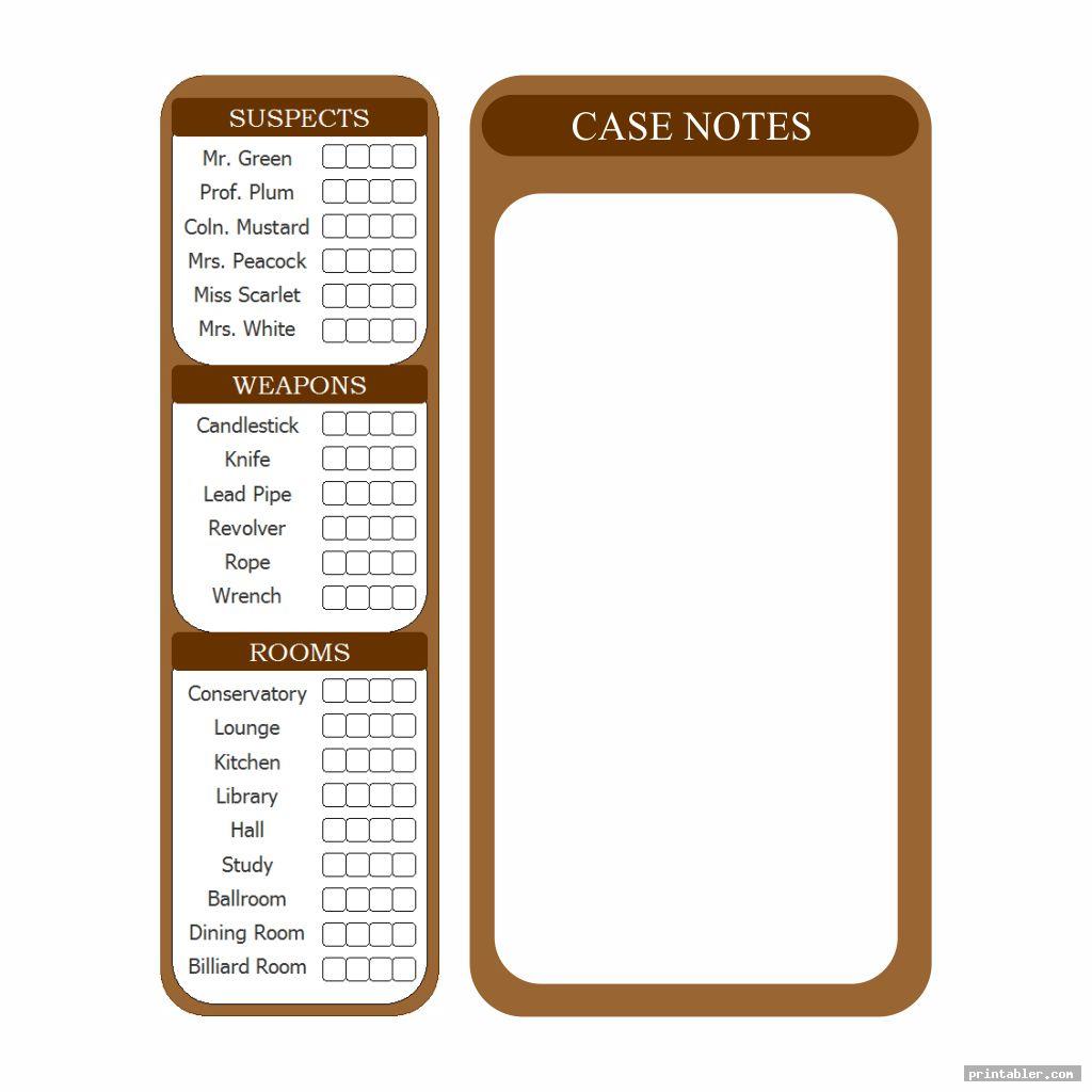 clue game sheets printable image free