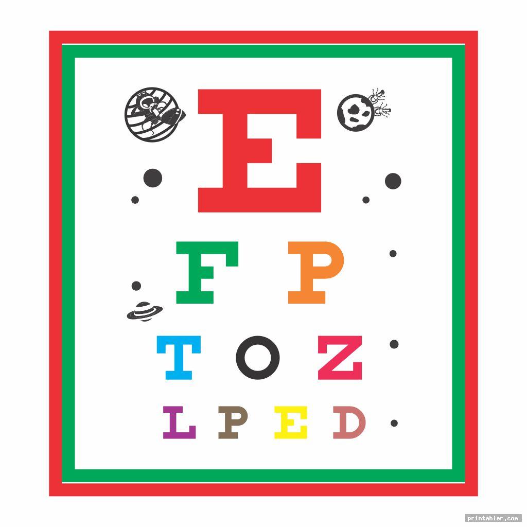 colorful eye chart for children printable