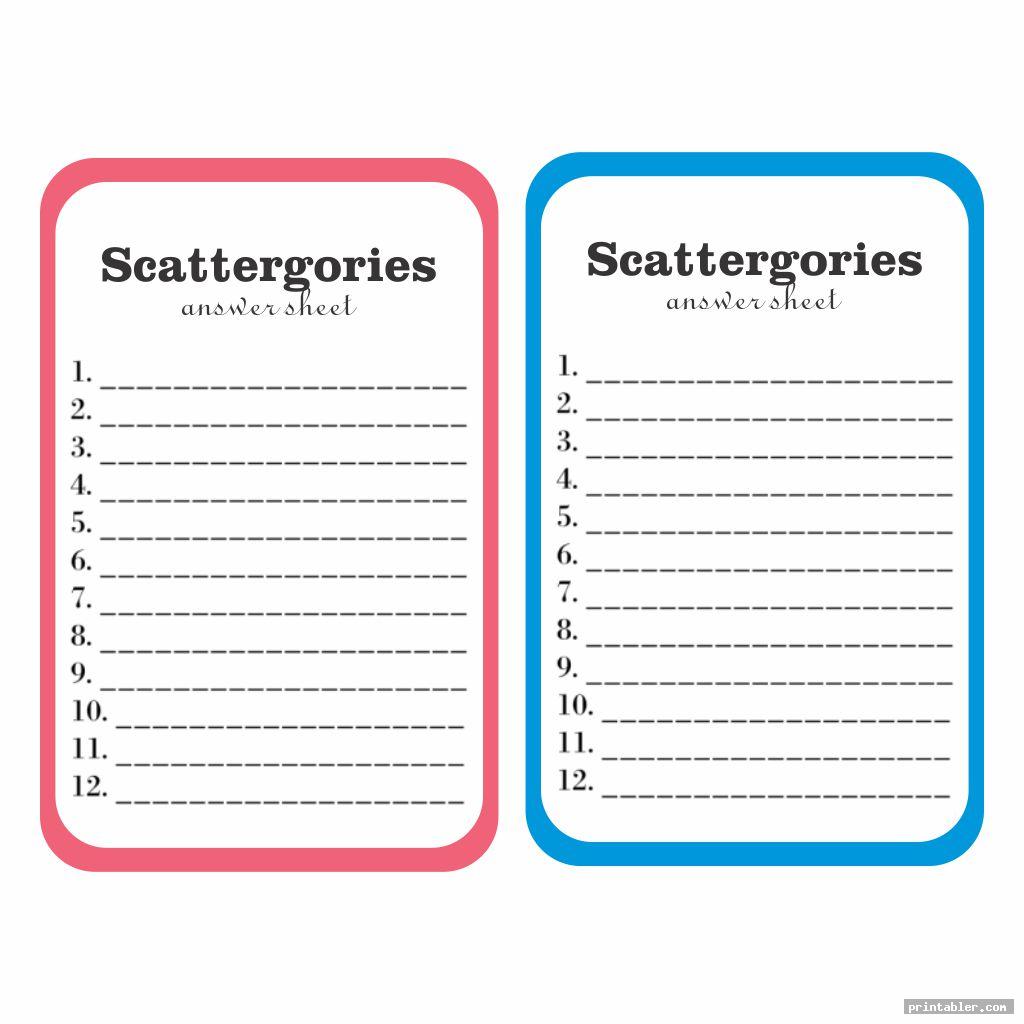 colorful scattergories answer sheets printable