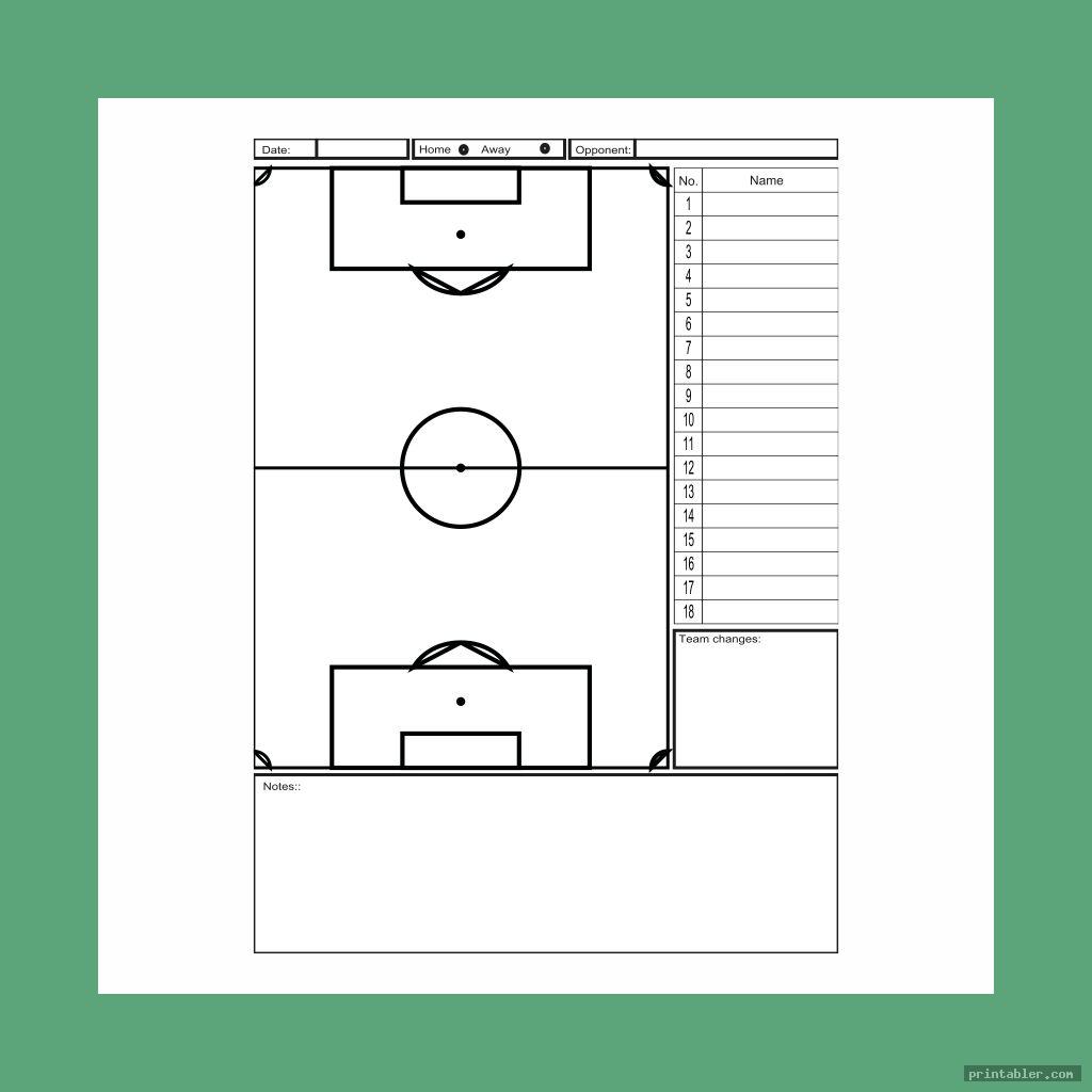 complete blank football play sheet printable