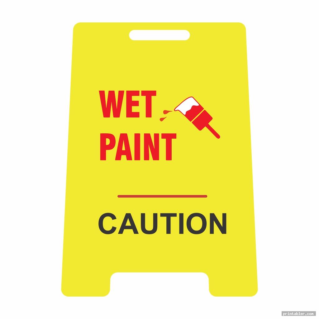 cool wet paint sign printable