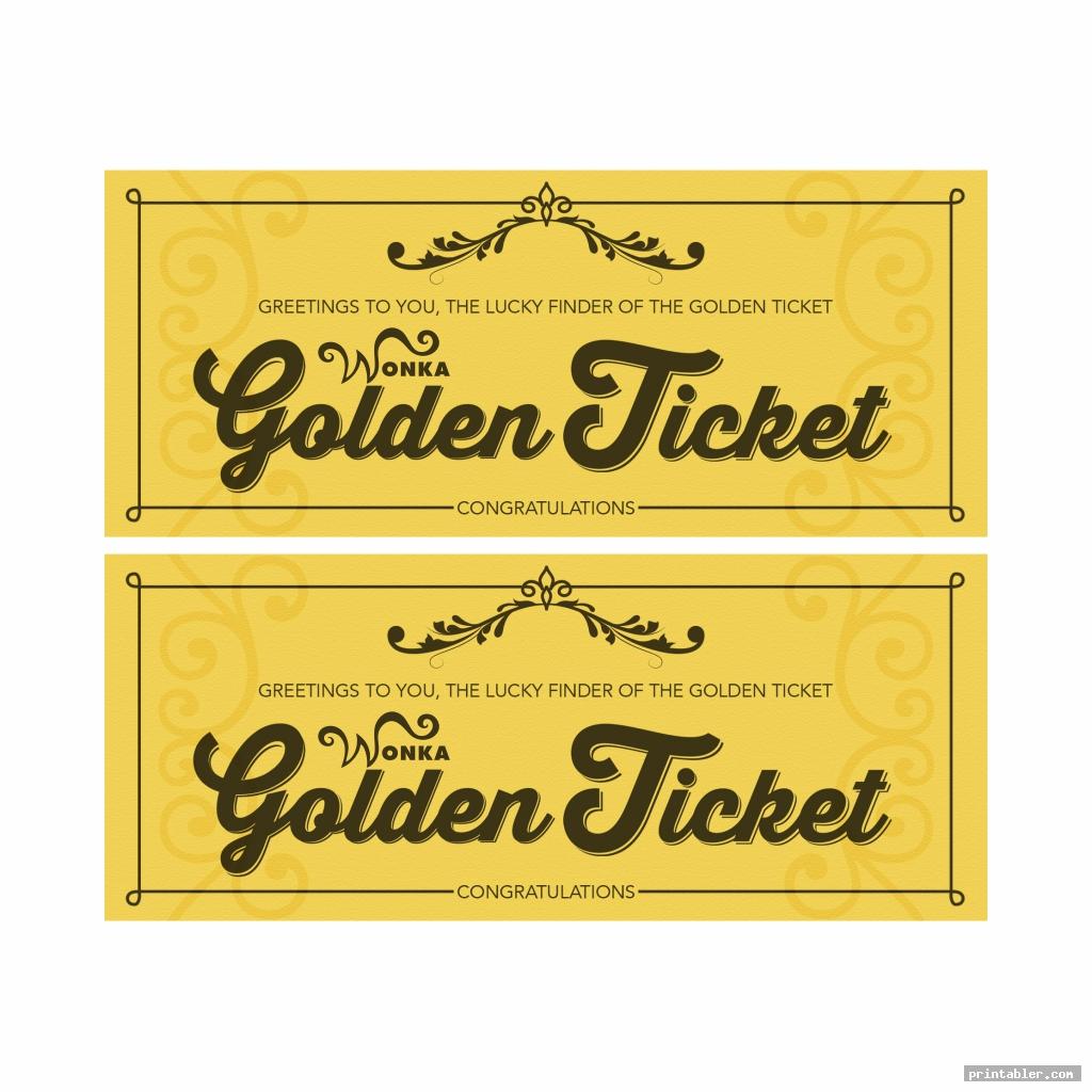 Willy Wonka Golden Ticket Printable