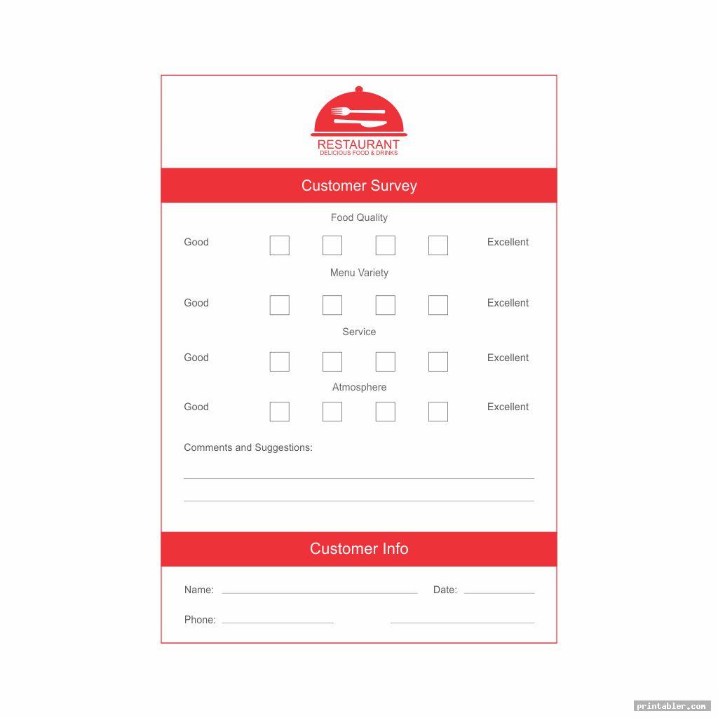 food restaurant guest check template printable