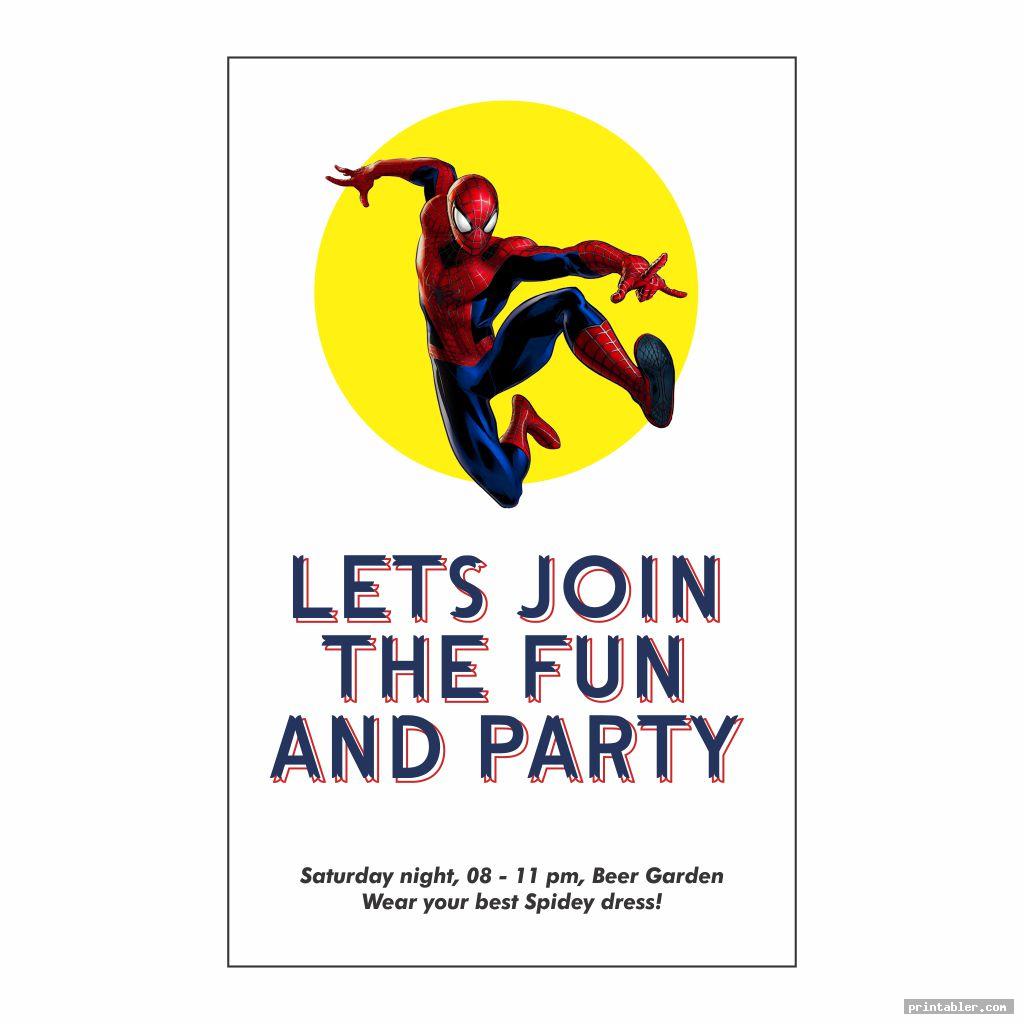 Spiderman Birthday Invitations Printable