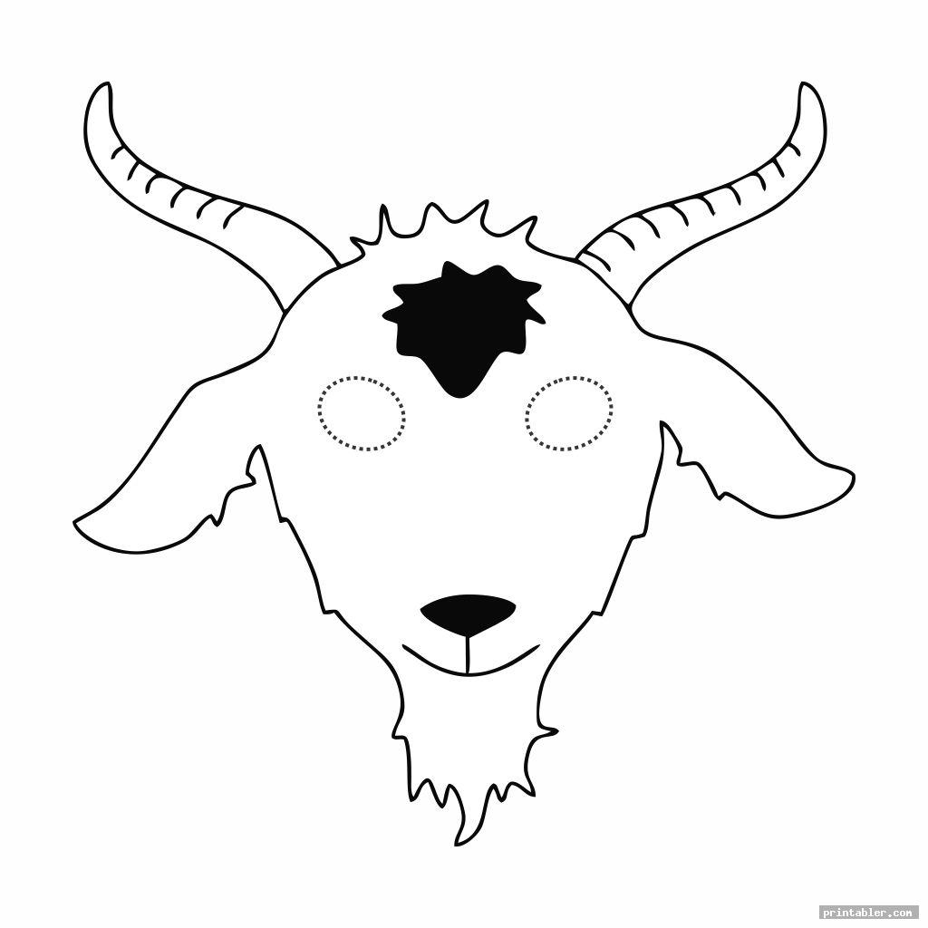 Goat Mask Template Printable Gridgit