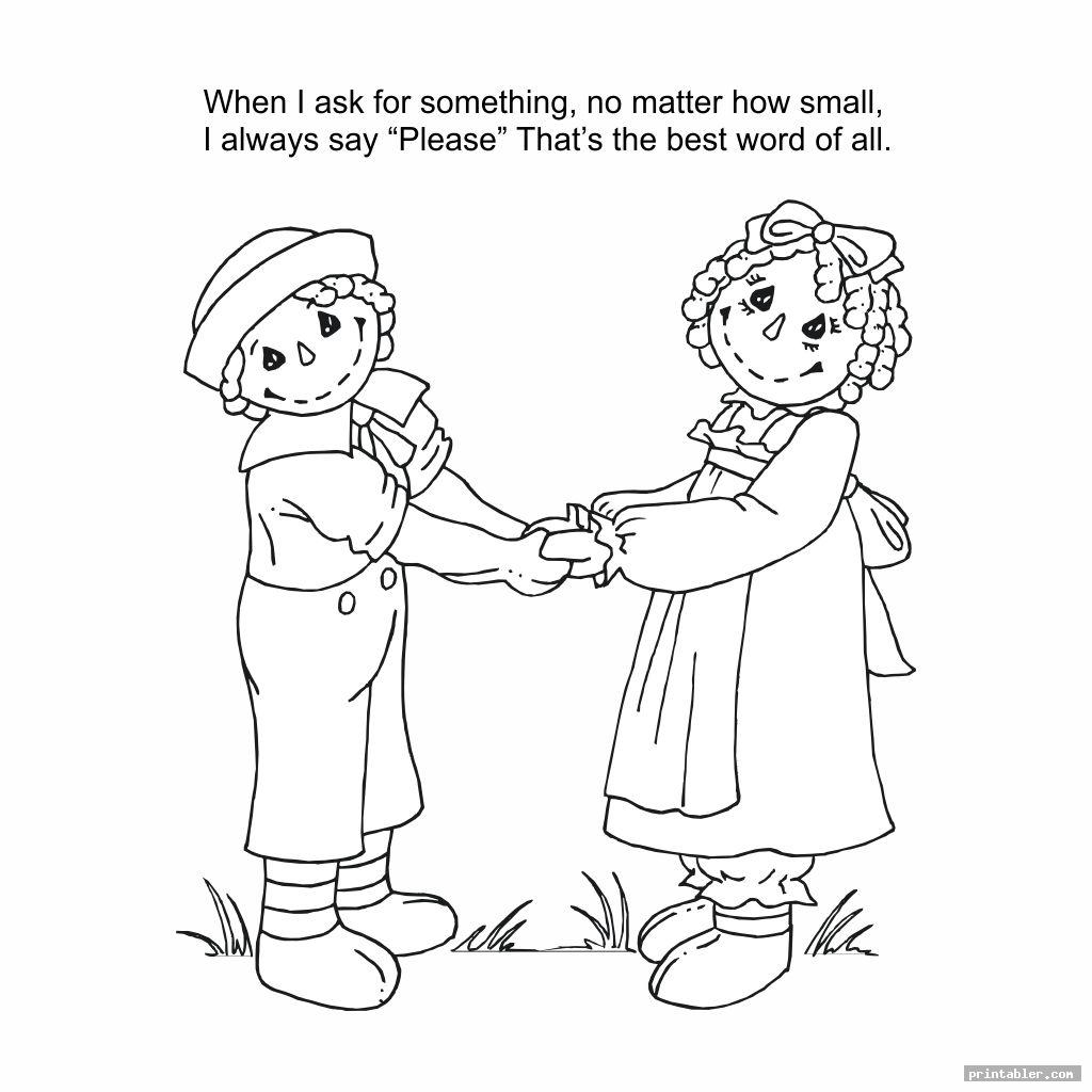 Good Manners Coloring Pages For Kids