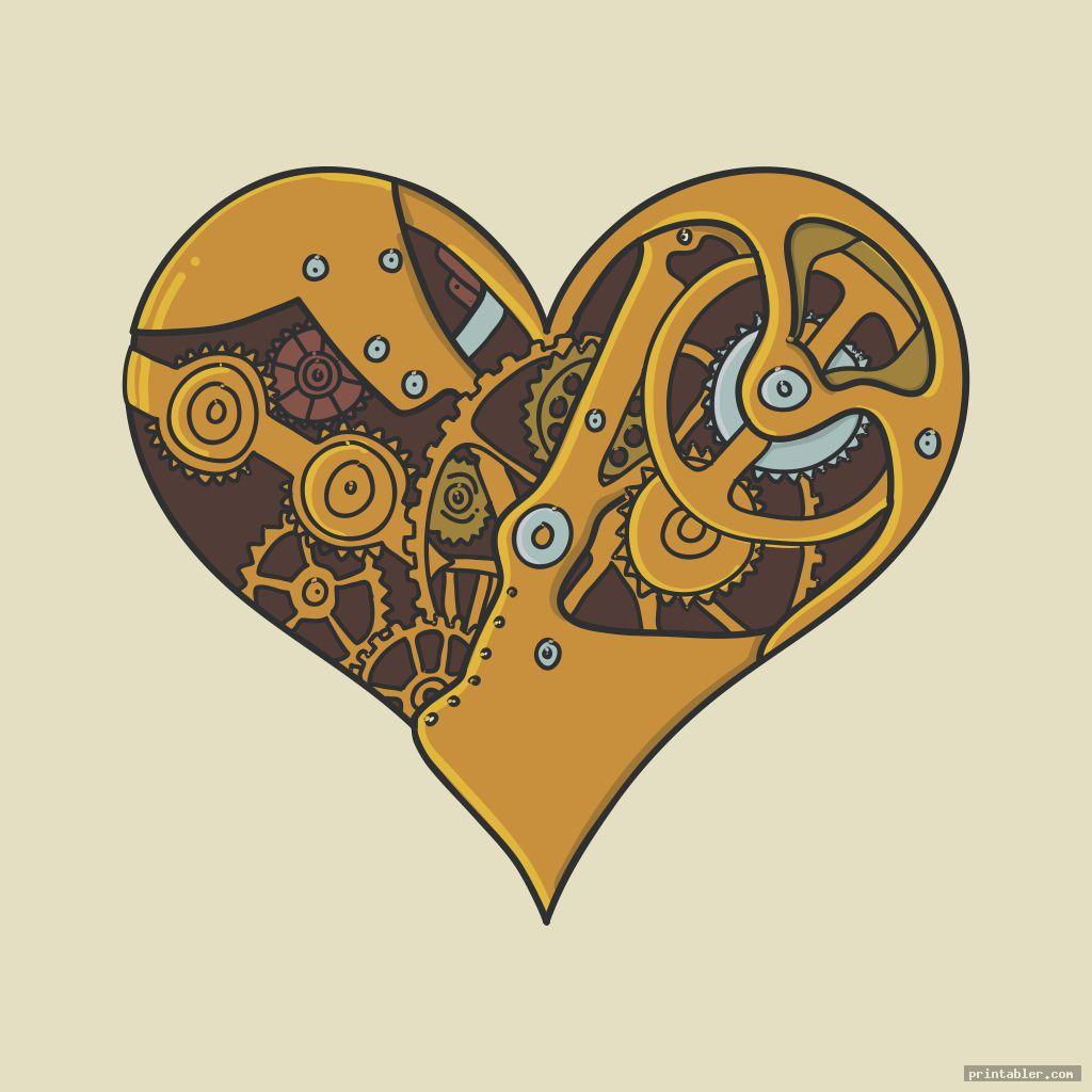 heart steampunk images printable