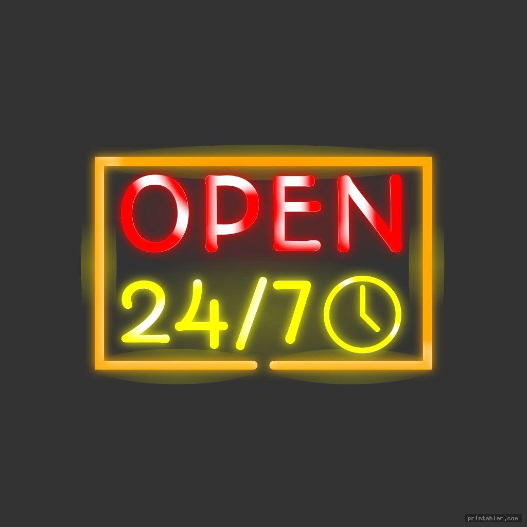 Business Hours & 24/7 Signs Printable