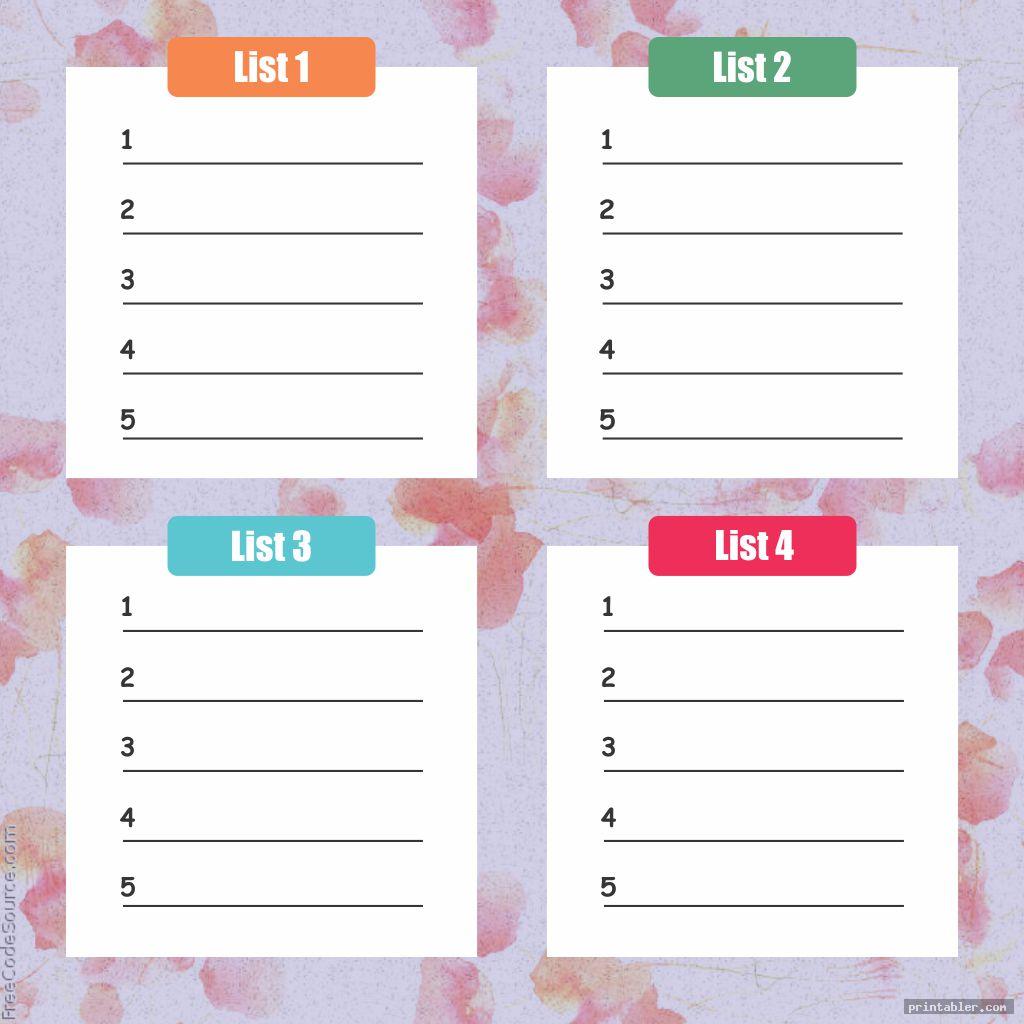 Scattergories Answer Sheets Colorful Designs Printable