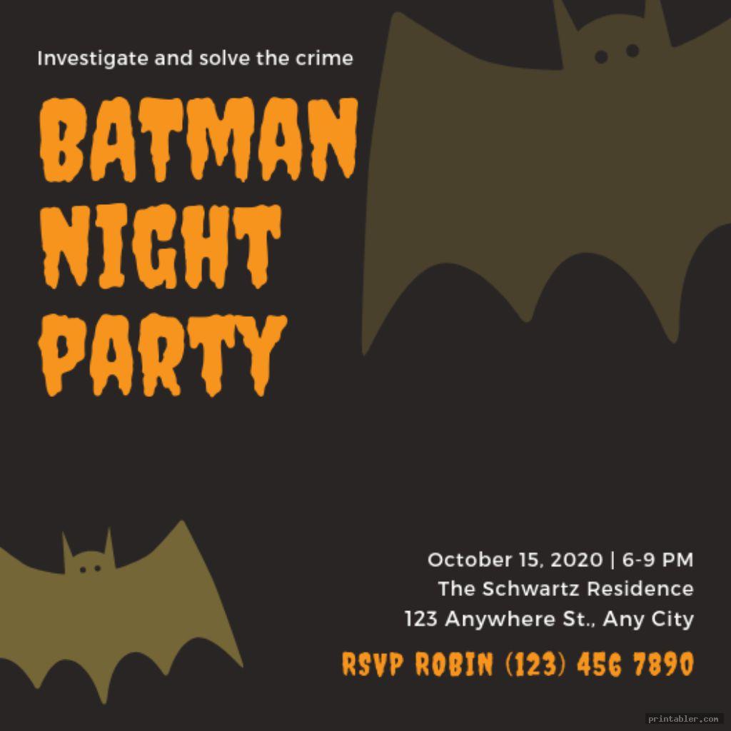 Batman Invitations Printable