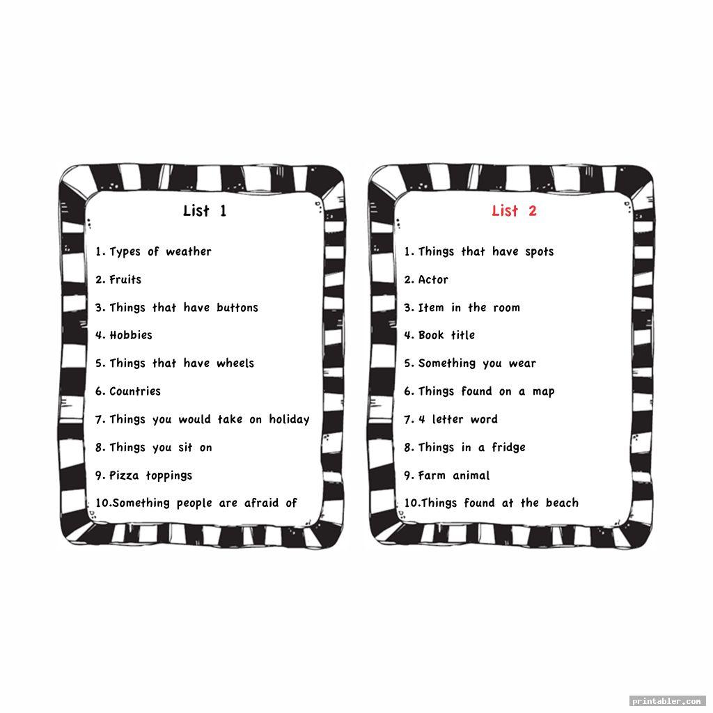 scattergories sheets printable image free
