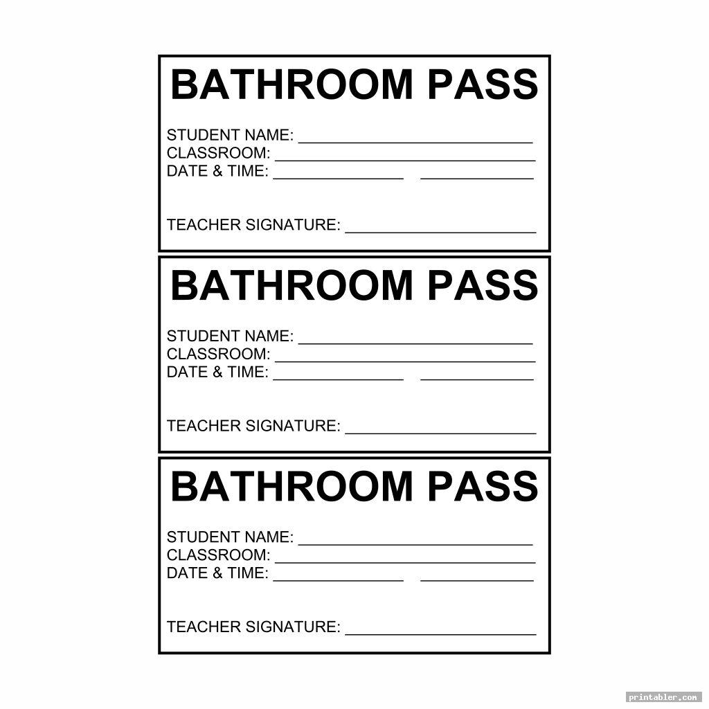 Bathroom Passes Printable Gridgit