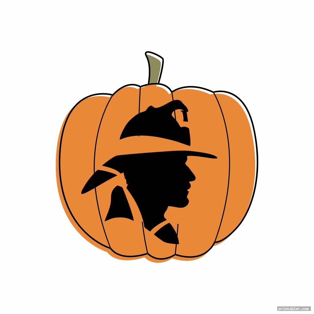 Printable Firefighter Pumpkin Stencil - Printable Calendar Blank