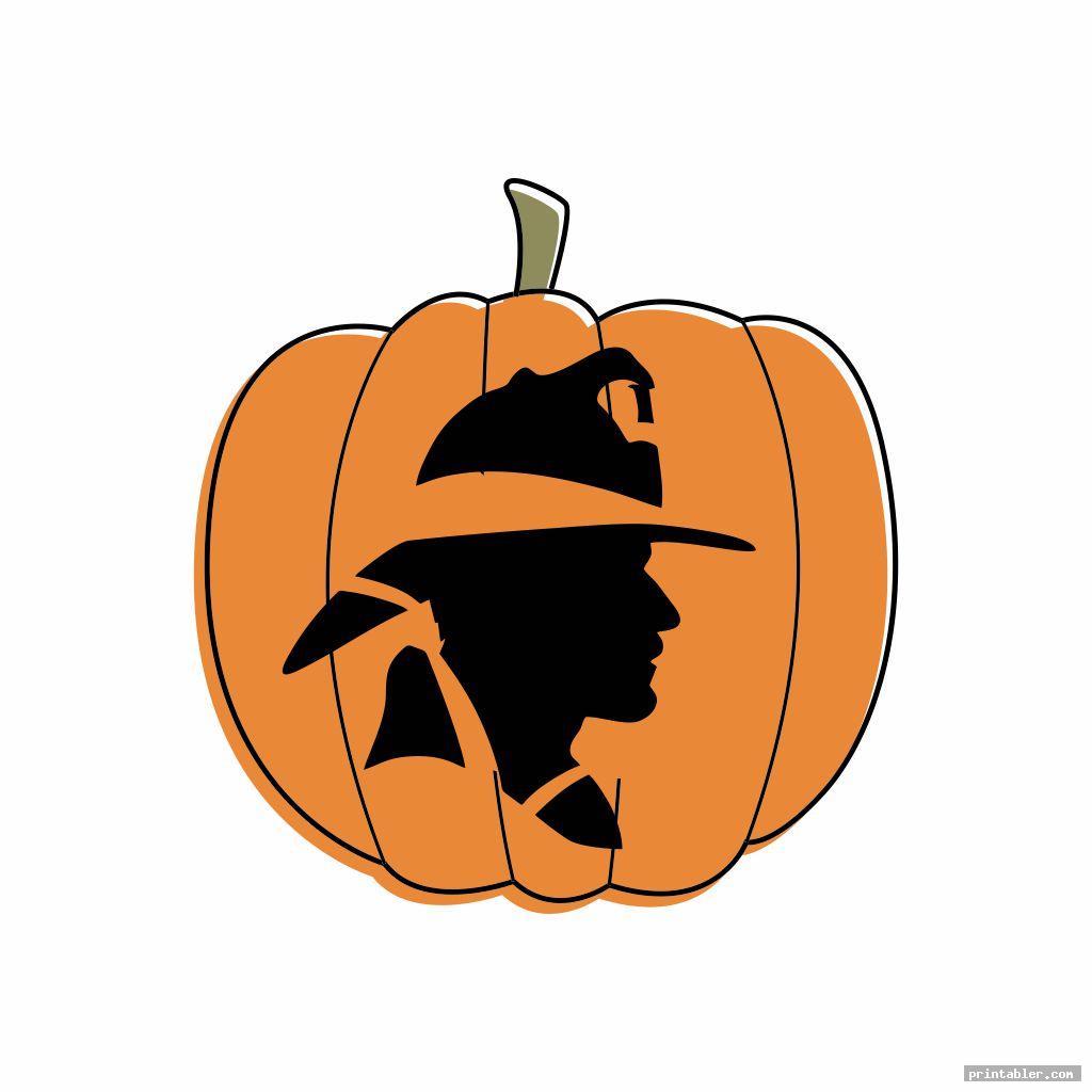 Fireman Pumpkin Stencil Printable Gridgit