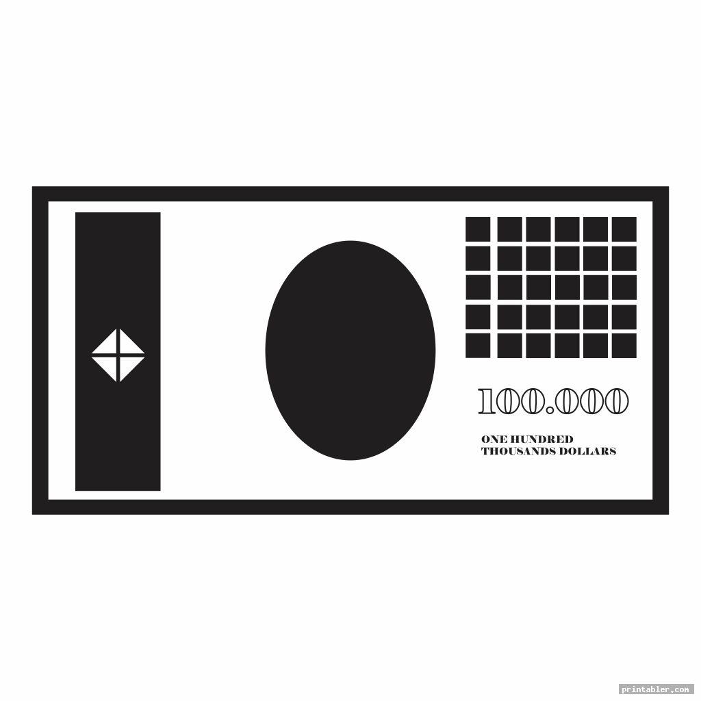 Play Money Black and White Printable