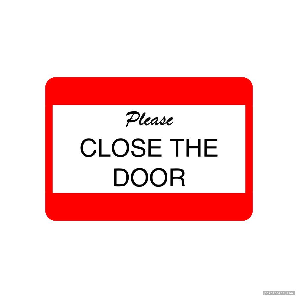 simple please close the door sign printable