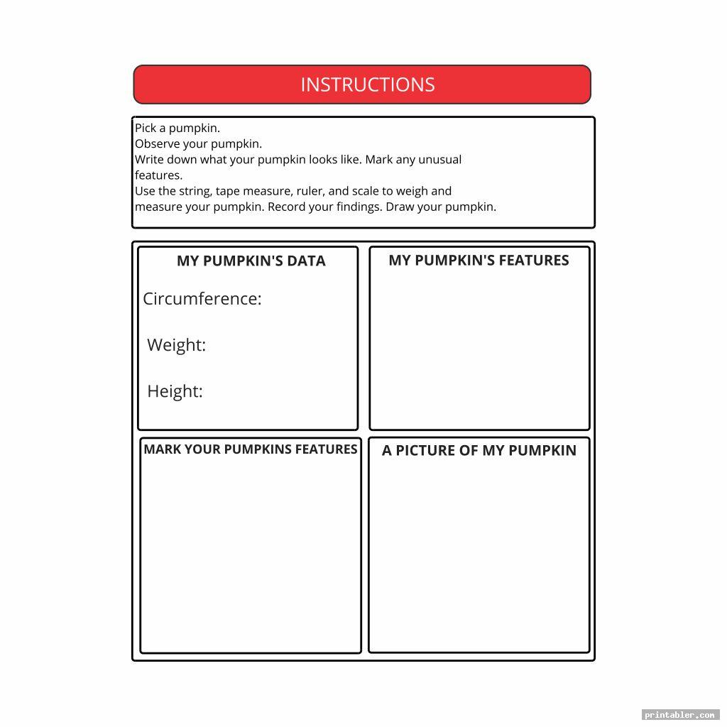 simple pumpkin investigation worksheet printable