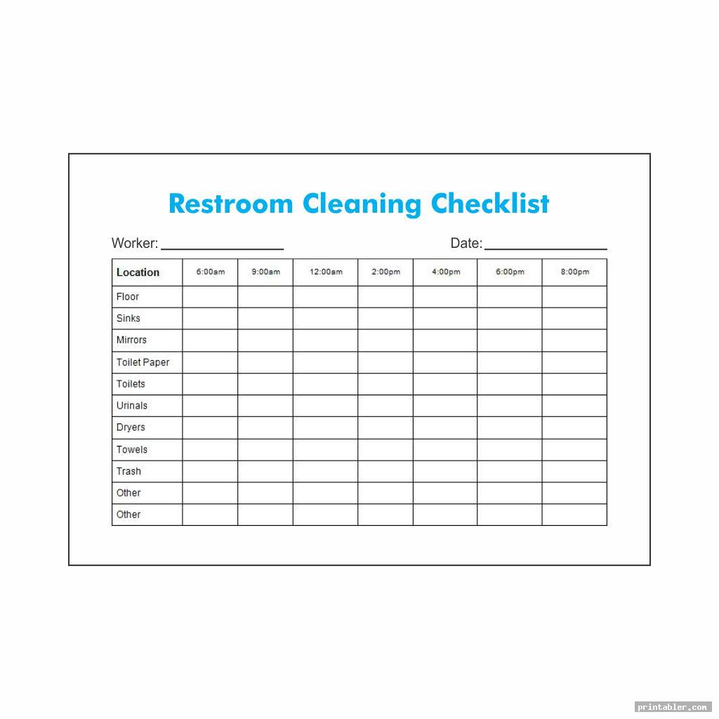 Free Printable Restaurant Bathroom Cleaning Checklist