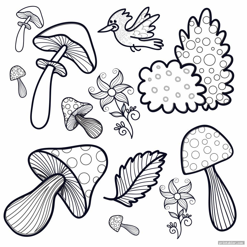 Trippy Mushroom Coloring Pages Printable