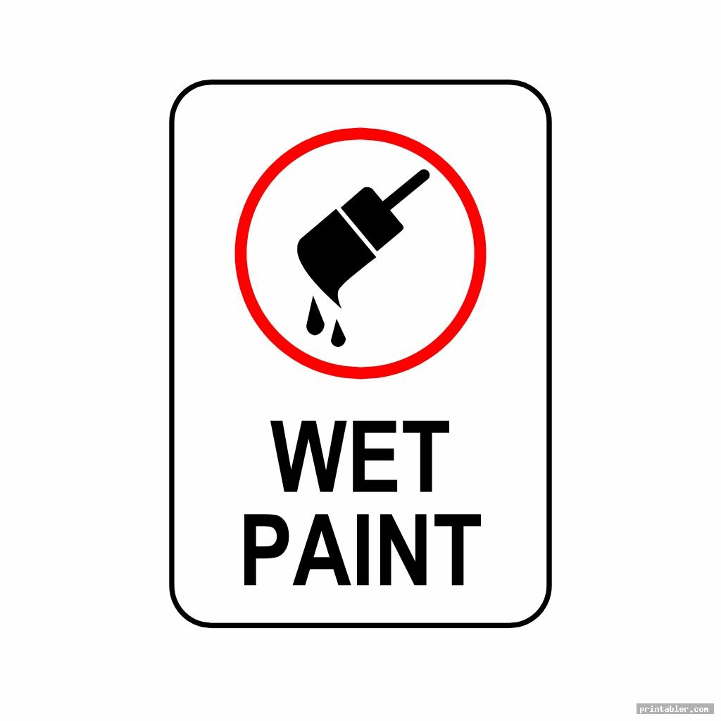 simple wet paint sign printable