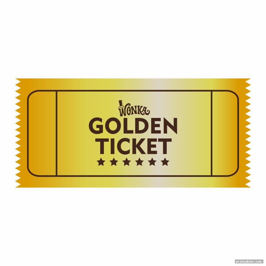 simple wonka golden ticket printable