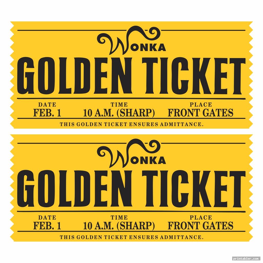 Willy Wonka Golden Ticket Printable