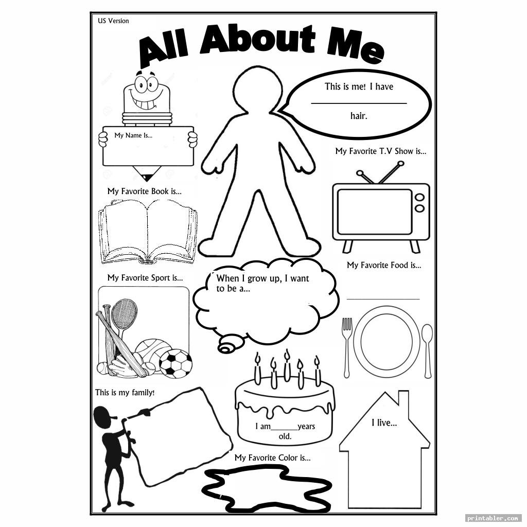 All About Me Printable Template