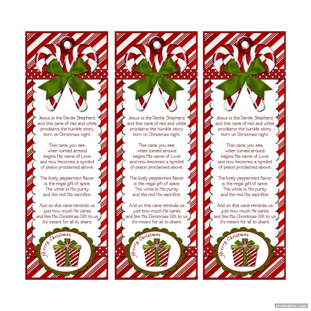 Legend Of The Candy Cane Bookmark Printable