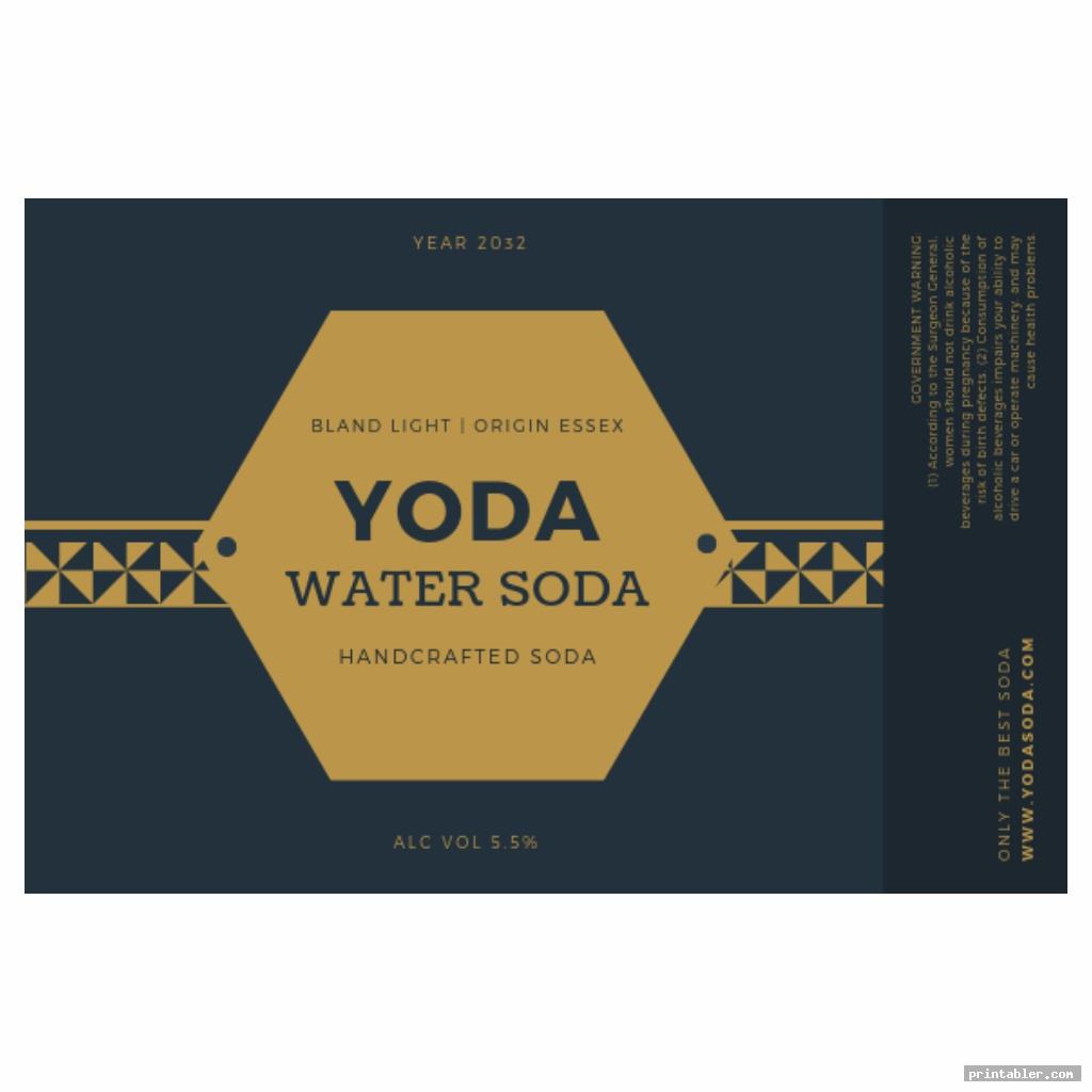 Yoda Soda Label Printable