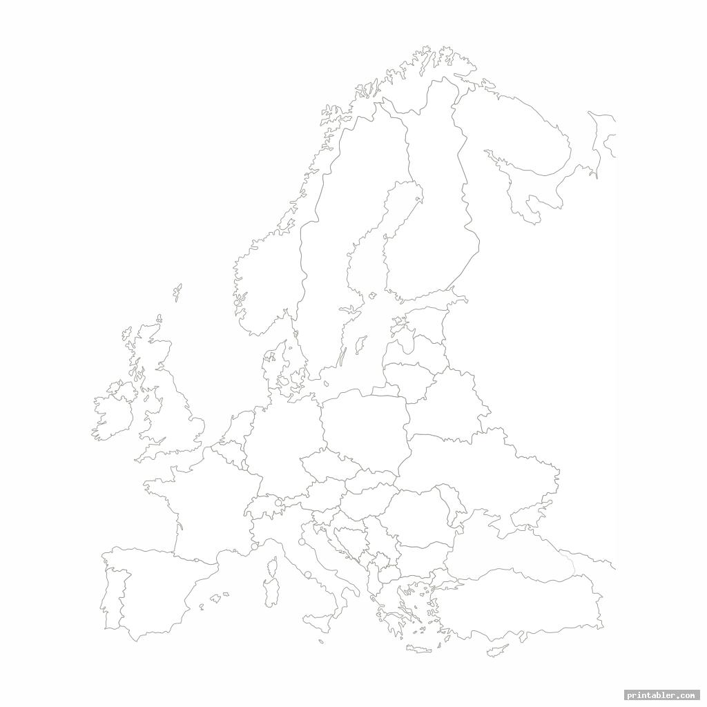 cool europe map black and white printable
