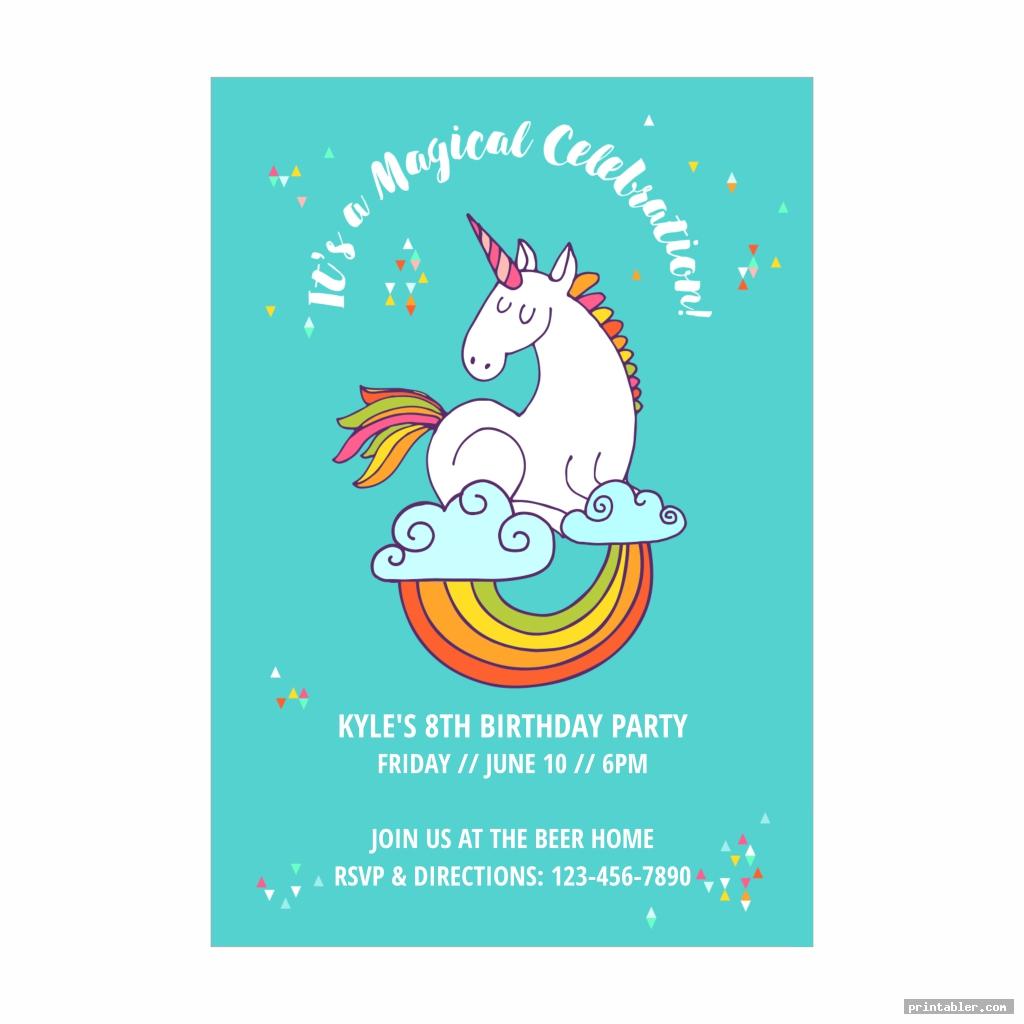 cool unicorn invitations printable