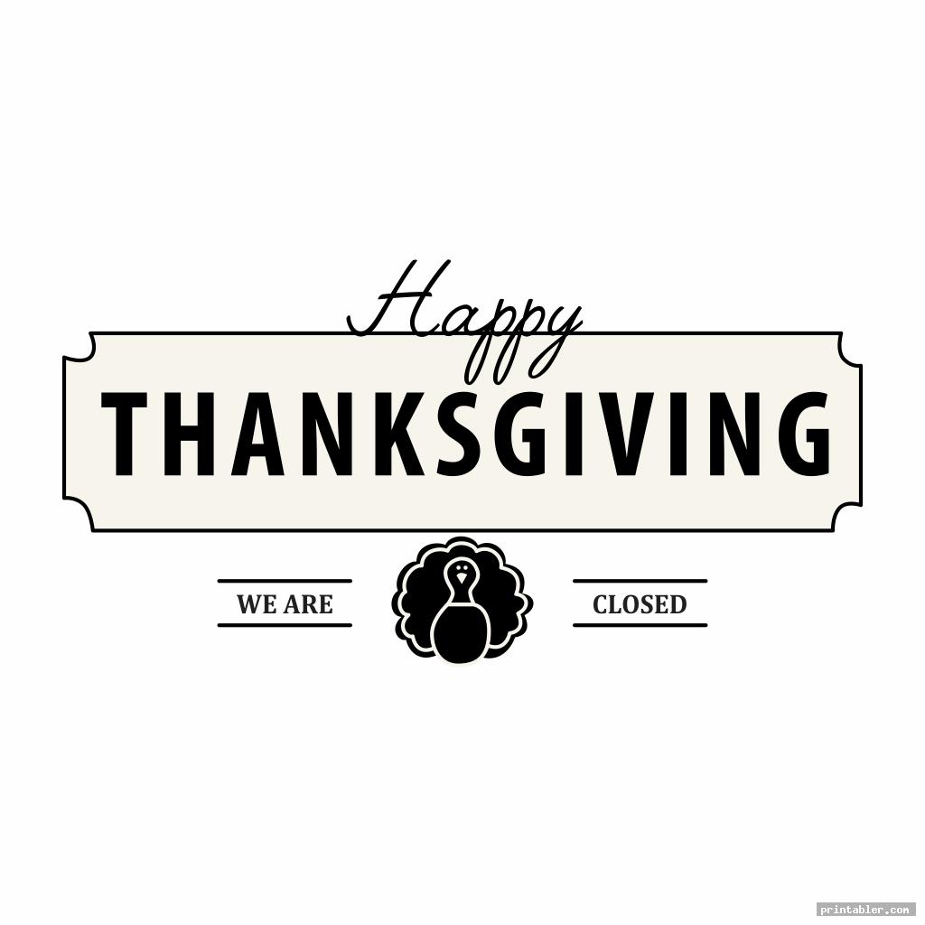cute thanksgiving closed sign printable