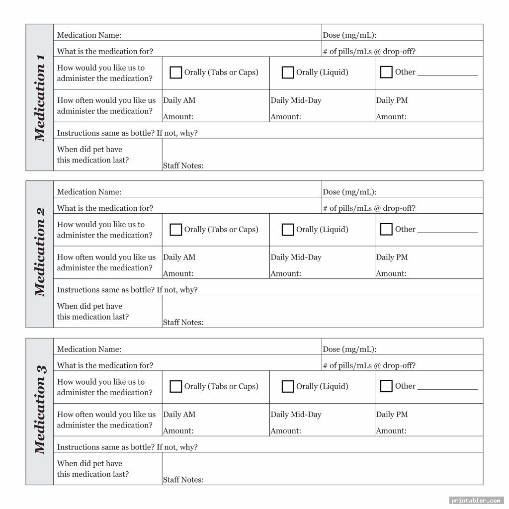 detail printable medication log sheets