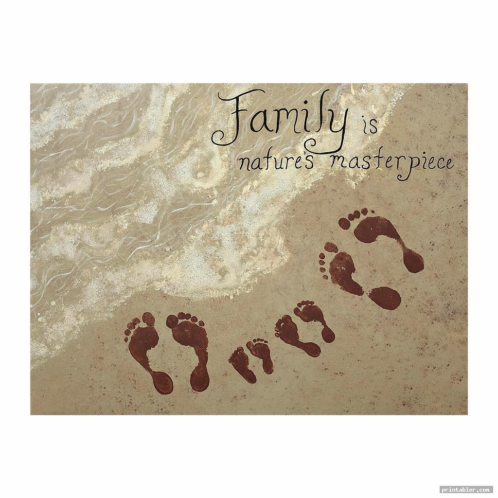 family footprints in the sand version printable