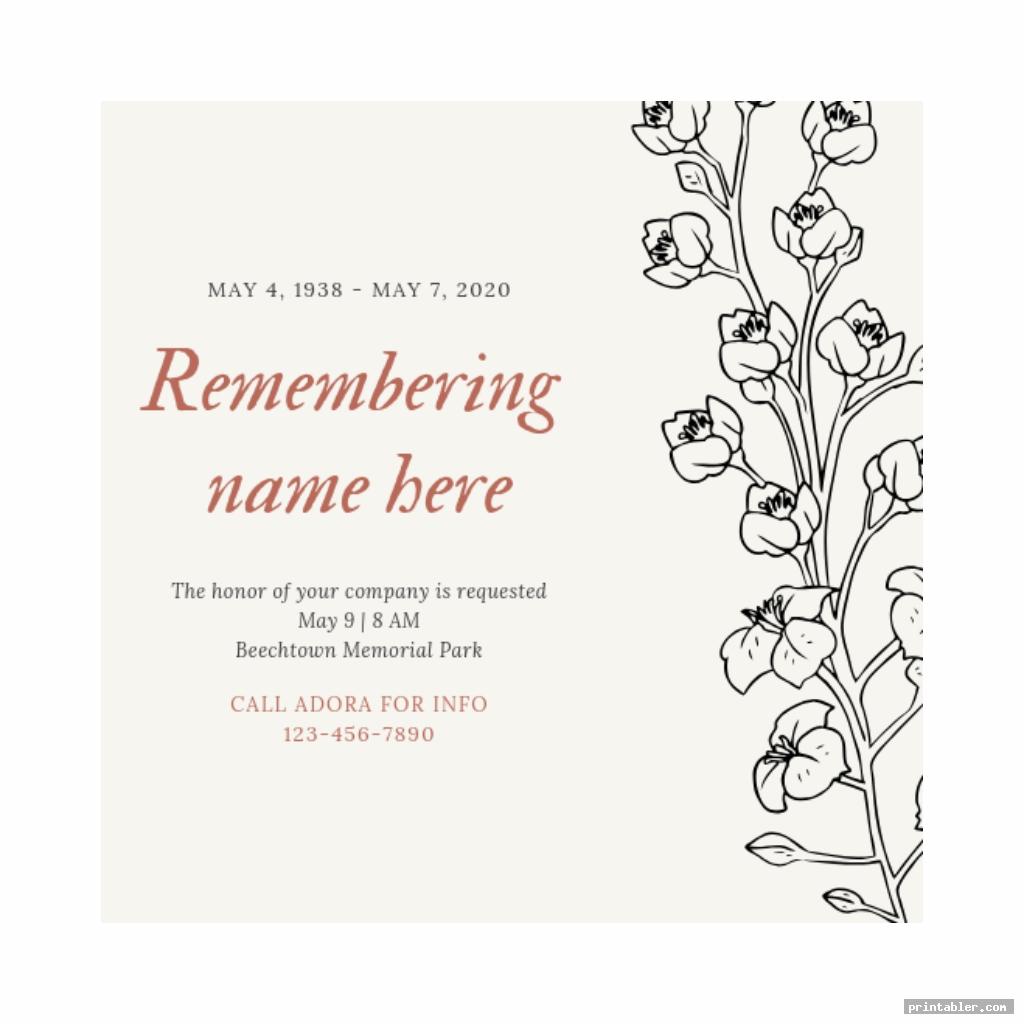 memorial cards for funeral template printable for use