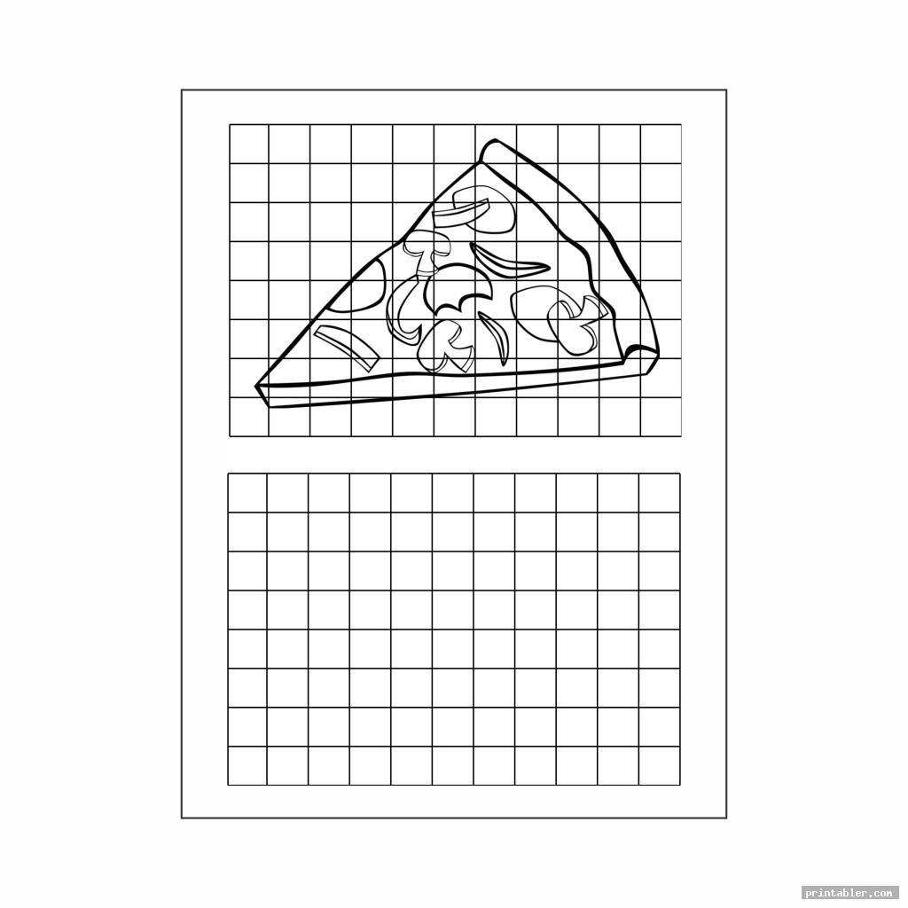 pizza mystery grid drawing printable