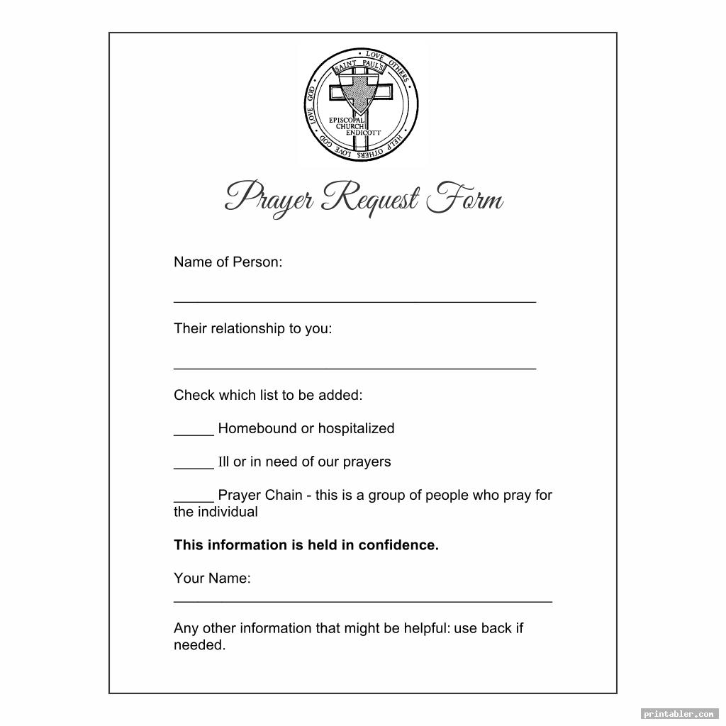 prayer request form printable image free