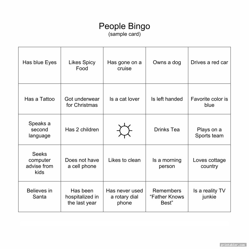 Printable Human Bingo Templates