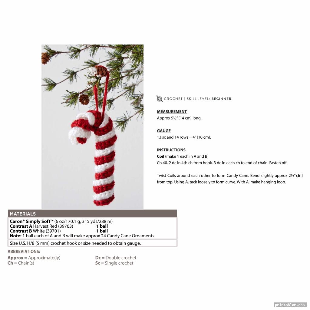 simple candy cane cover crochet patterns